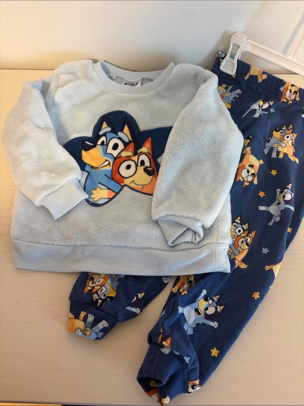 Blue Cozy Cartoon Pajama Set